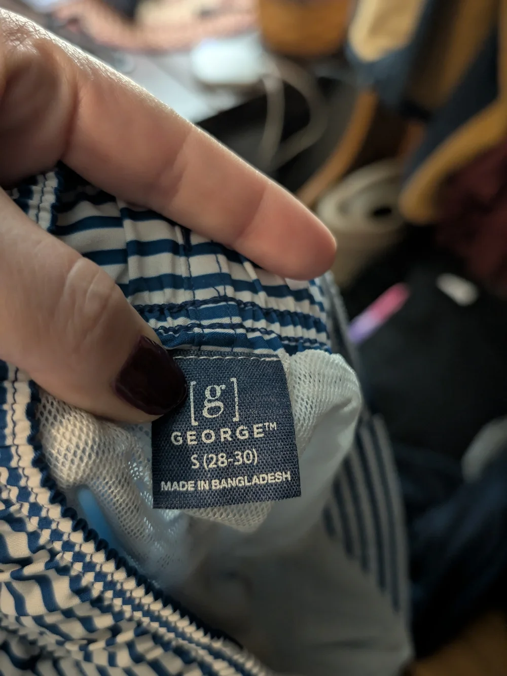 George Blue Ombre Stripe Swim Trunks